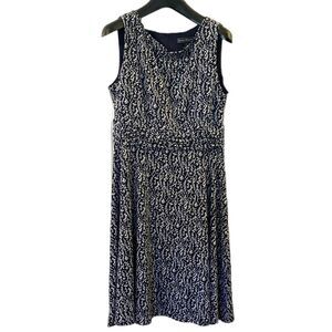 Navy and white floral dress